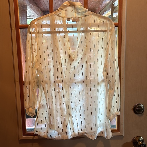 NWT Allen B Sheer Blouse - Picture 3 of 5